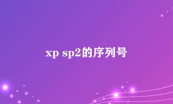 xp sp2的序列号