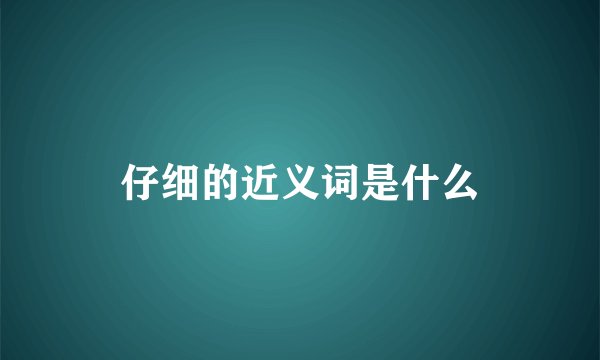 仔细的近义词是什么