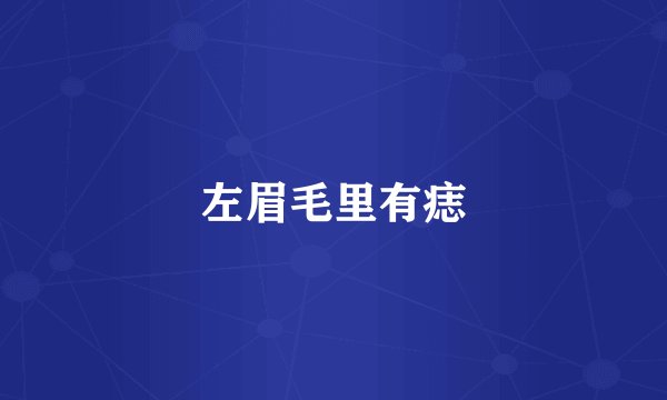 左眉毛里有痣