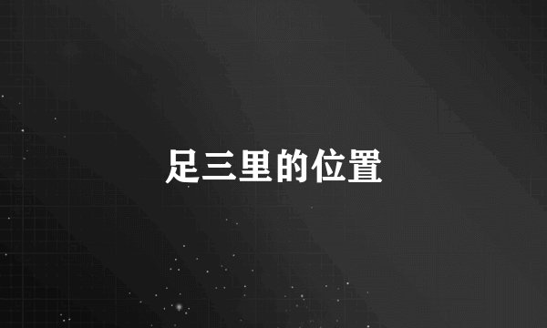 足三里的位置