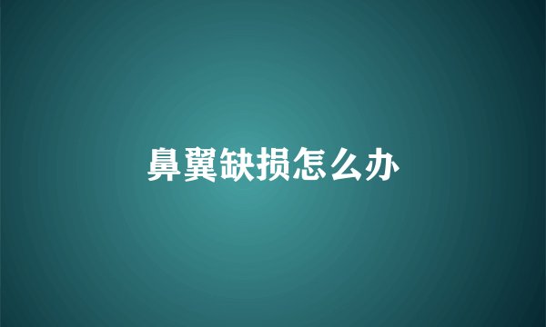 鼻翼缺损怎么办