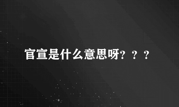 官宣是什么意思呀???