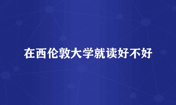 在西伦敦大学就读好不好