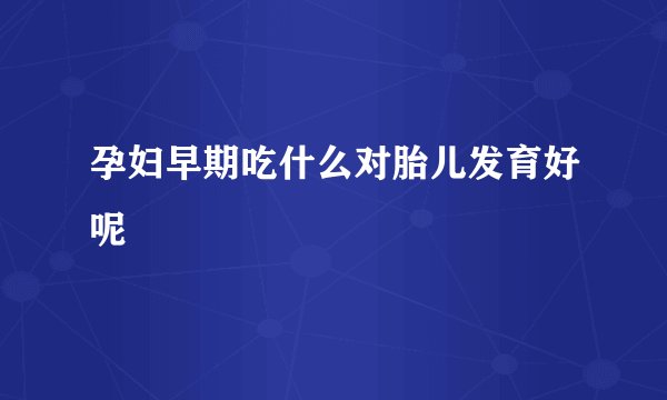 孕妇早期吃什么对胎儿发育好呢