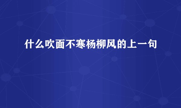 什么吹面不寒杨柳风的上一句