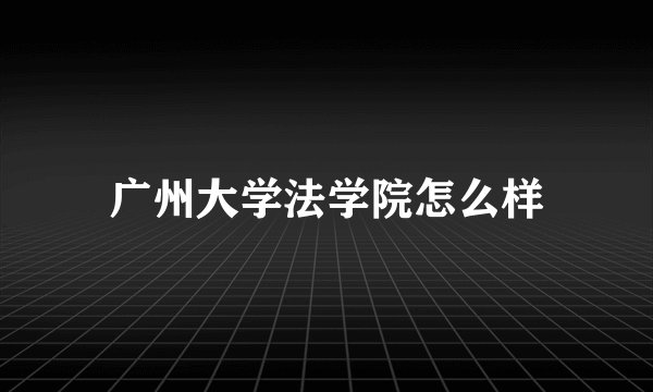 广州大学法学院怎么样
