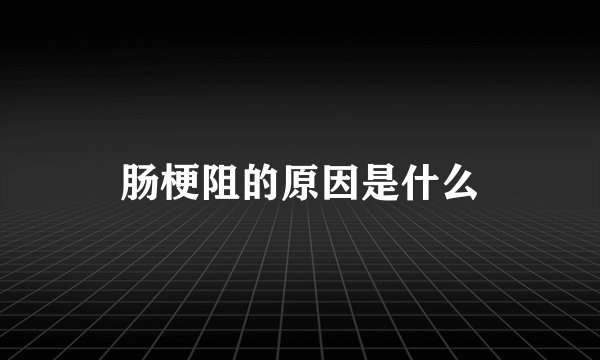 肠梗阻的原因是什么
