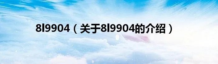 8l9904(关于8l9904的介绍)
