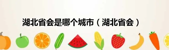 湖北省会是哪个城市(湖北省会)