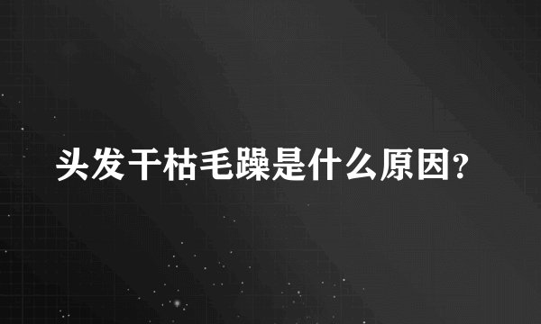头发干枯毛躁是什么原因？