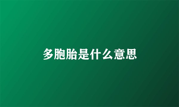 多胞胎是什么意思