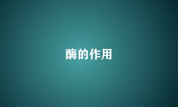 酶的作用