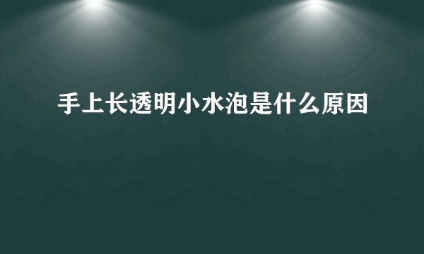 手上长透明小水泡是什么原因