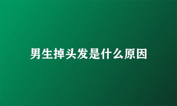 男生掉头发是什么原因