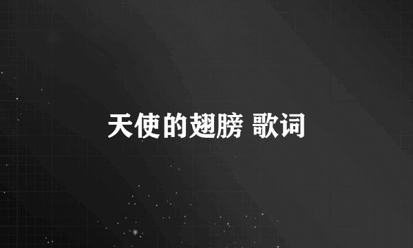 天使的翅膀 歌词