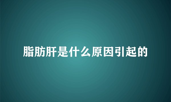 脂肪肝是什么原因引起的