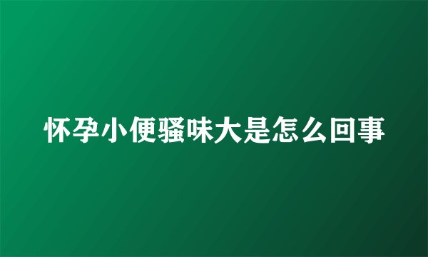 怀孕小便骚味大是怎么回事
