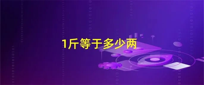 1斤等于多少两