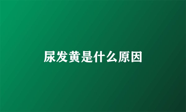 尿发黄是什么原因