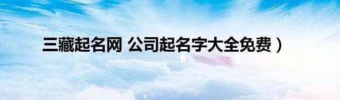 三藏起名网 公司起名字大全免费)
