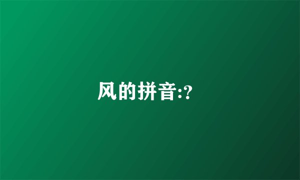 风的拼音:？