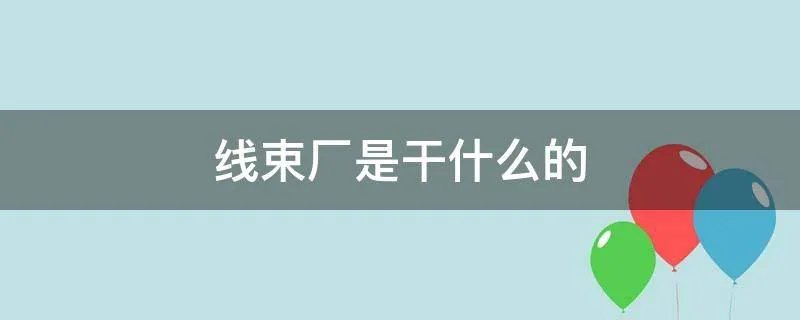 线束厂是干什么的