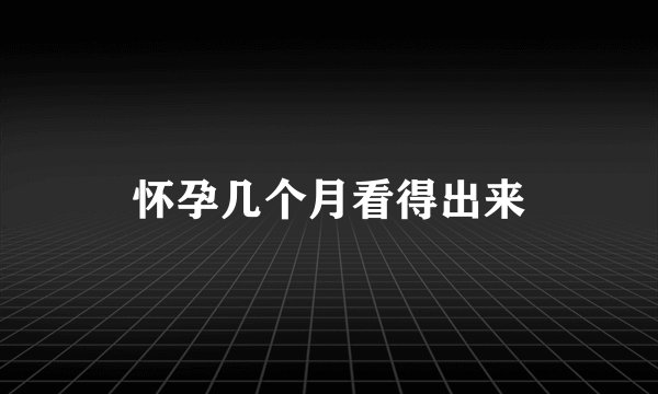 怀孕几个月看得出来