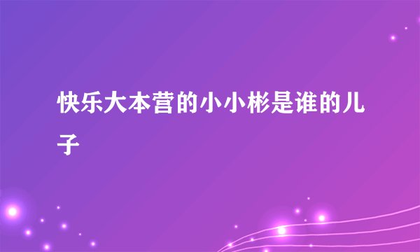 快乐大本营的小小彬是谁的儿子