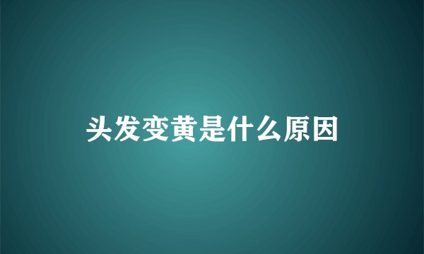 头发变黄是什么原因