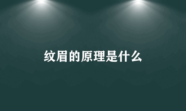 纹眉的原理是什么