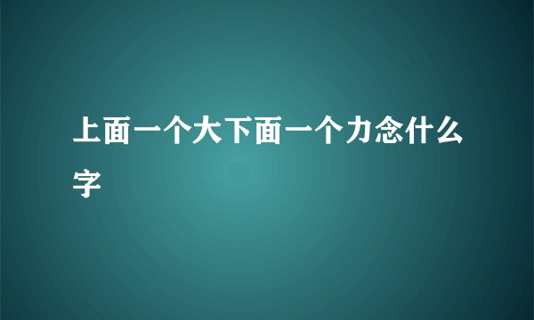 上面一个大下面一个力念什么字