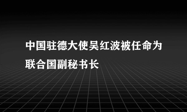 中国驻德大使吴红波被任命为联合国副秘书长