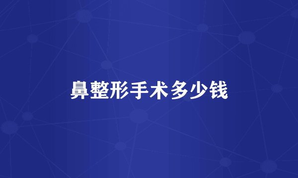 鼻整形手术多少钱