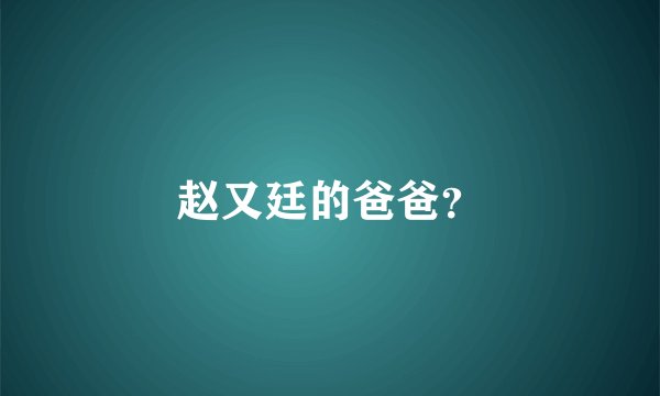 赵又廷的爸爸？