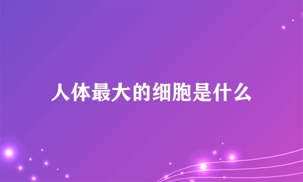 人体最大的细胞是什么