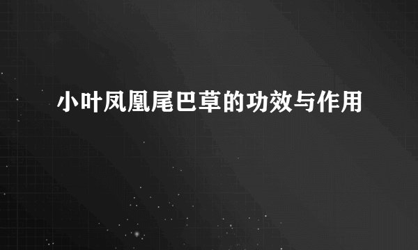 小叶凤凰尾巴草的功效与作用