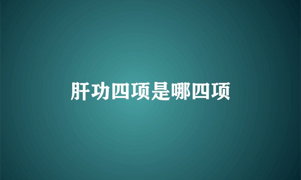 肝功四项是哪四项
