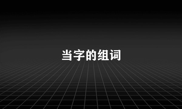 当字的组词
