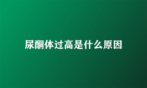 尿酮体过高是什么原因