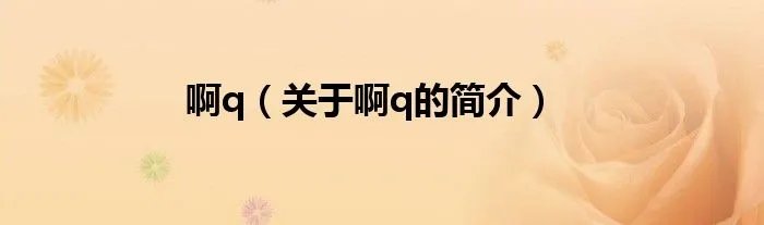 啊q（关于啊q的简介）