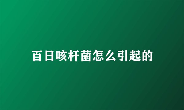 百日咳杆菌怎么引起的