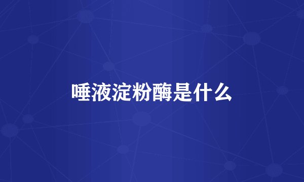 唾液淀粉酶是什么