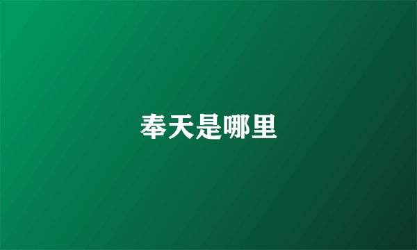 奉天是哪里