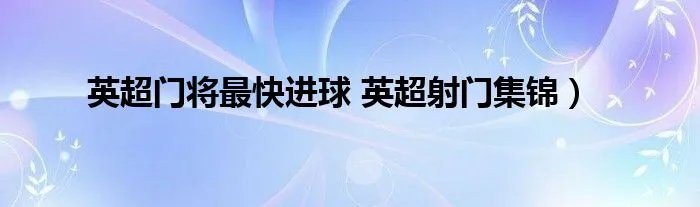 英超门将最快进球 英超射门集锦）