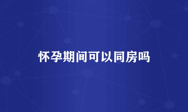 怀孕期间可以同房吗