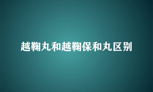 越鞠丸和越鞠保和丸区别