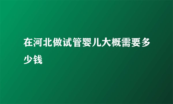 在河北做试管婴儿大概需要多少钱