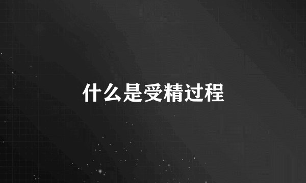 什么是受精过程