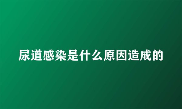 尿道感染是什么原因造成的