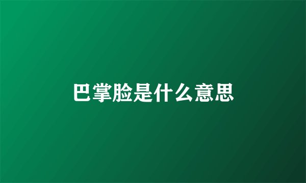 巴掌脸是什么意思